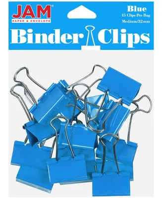 Jam Paper Colorful Binder Clips - Medium - 1.25", 32 Millimeter - Binder Clips