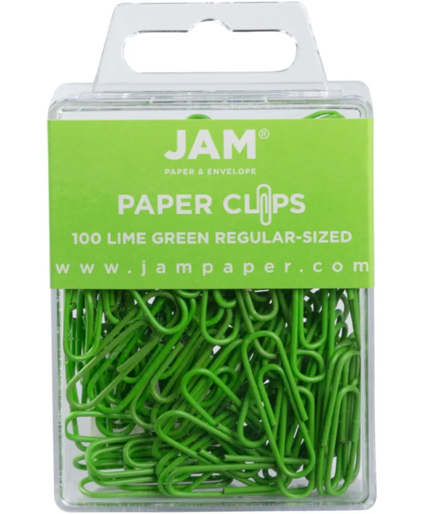 Jam Paper Colorful Standard Paper Clips - Regular 1" - Paperclips - 100 Per Pack