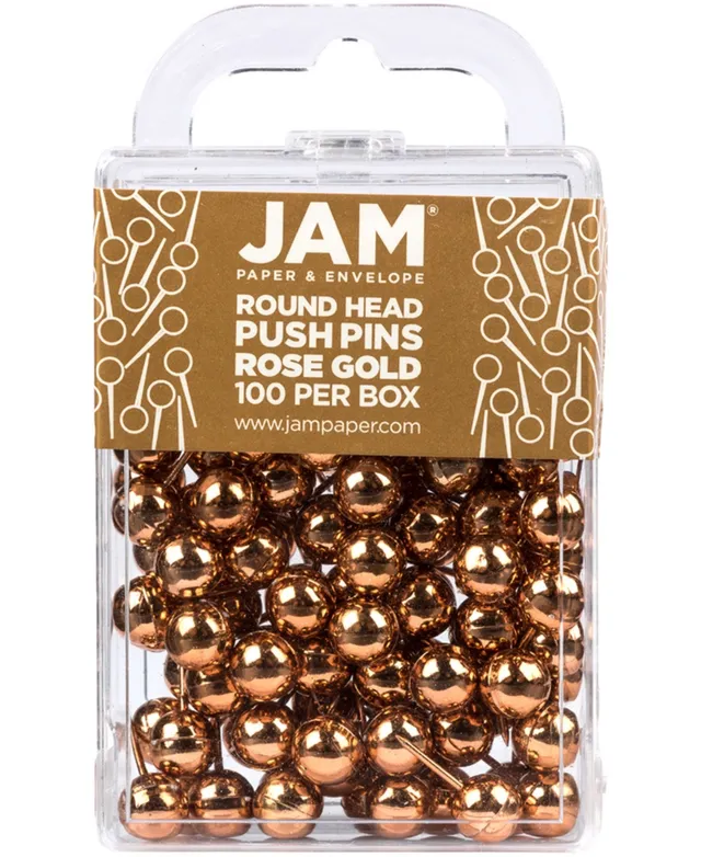 Jam Paper Push Pins, Clear Pushpins, 100/Pack