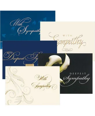 Jam Paper Blank Sympathy Greeting Cards Matching Envelopes Set - Assorted Sympathy Cards - 25 Per Pack