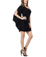 24seven Comfort Apparel Women's One Shoulder Drape Bodycon Dress