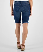Style & Co Petite Raw-Edge Denim Bermuda Shorts, Created for Macy's