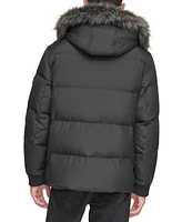 Marc New York Men's Nisko Short Channel Quilted Puffer Jacket with Faux Fur Hood