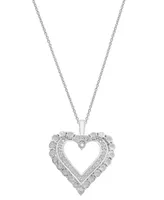 Diamond Open Heart 18" Pendant Necklace (1/4 ct. t.w.) in Sterling Silver, Created for Macy's