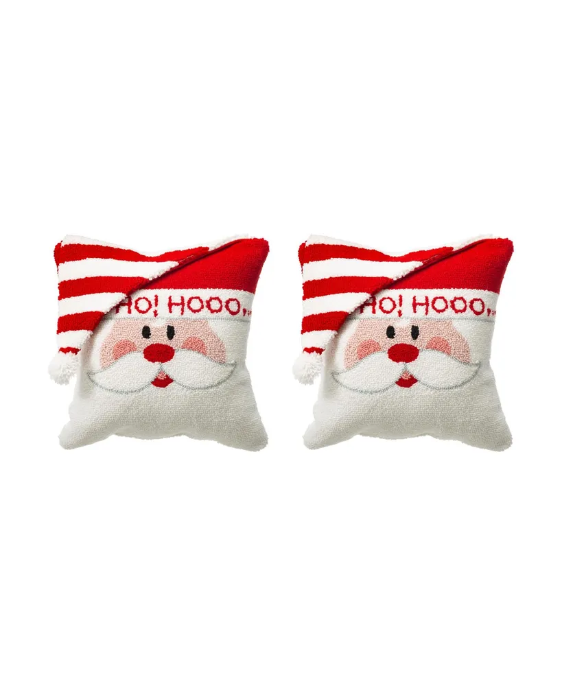 Glitzhome 2 Pack Hooked 3D Santa Pillow