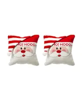 Glitzhome 2 Pack Hooked 3D Santa Pillow