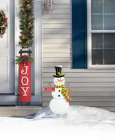 Glitzhome 40" H Metal Snowman Yard Stake