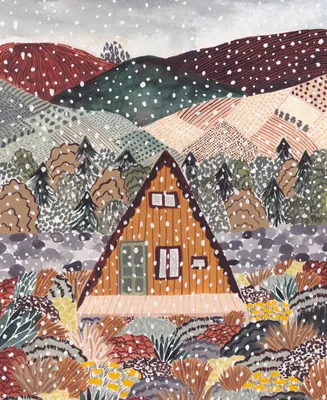 Jiggy Snow Cabin, Sara Boccaccini Meadows Decorative Artwork Puzzle Plus Puzzle Glue Kit by Jiggy Puzzles Set, 450 Pieces