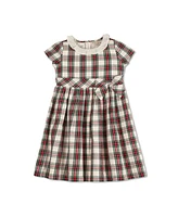 Hope & Henry Big Girls Short Sleeve Ruffle Collar Party Dress with Bow