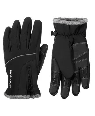 Isotoner Signature Men's Water Repellent Neoprene Sport Gloves with Zipper