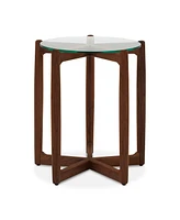 Hetta 19.69" Walnut Round Side Table