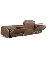 Hansley 3-Pc. Zero Gravity Leather Sectional with Power Recliner and Chaise, Created for Macy's