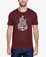 La Pop Art Men's Music Notes Guitar Premium Blend Word T-shirt