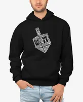 La Pop Art Men's Hanukkah Dreidel Word Hooded Sweatshirt