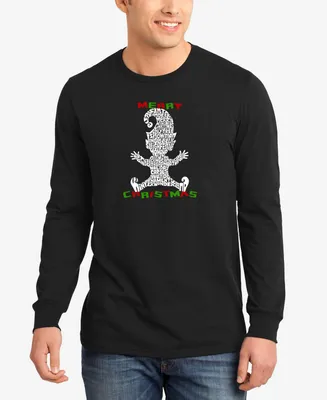 La Pop Art Men's Christmas Elf Word Long Sleeve T-shirt