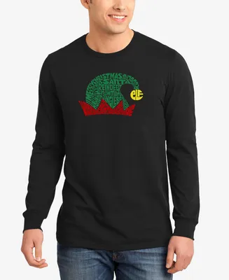 La Pop Art Men's Christmas Elf Hat Word Long Sleeve T-shirt