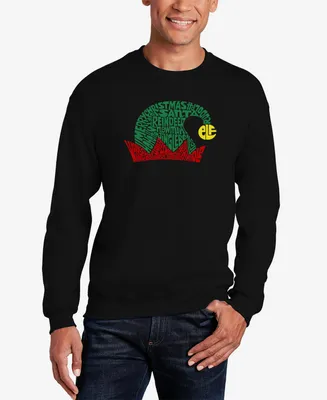La Pop Art Men's Christmas Elf Hat Word Crewneck Sweatshirt