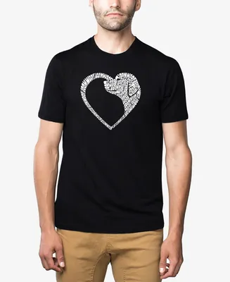 La Pop Art Men's Dog Heart Premium Blend Word T-shirt