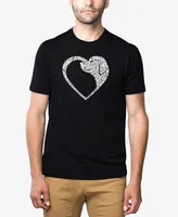 La Pop Art Men's Dog Heart Premium Blend Word T-shirt