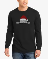 La Pop Art Men's Christmas Peeking Dog Word Long Sleeve T-shirt