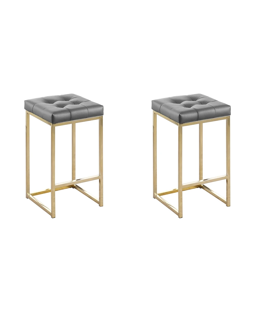 Best Master Furniture Jersey 27" Faux Leather Counter Height Stools, Set of 2