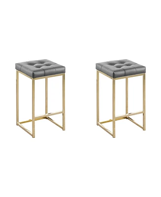 Best Master Furniture Jersey 27" Faux Leather Counter Height Stools, Set of 2