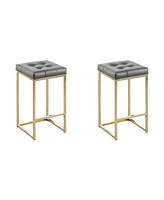 Best Master Furniture Jersey 27" Faux Leather Counter Height Stools, Set of 2