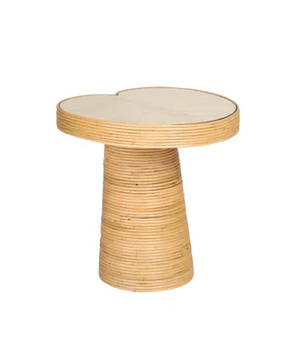 Tov Furniture 22" Rattan Lilypad Shaped Side Table