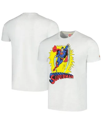 Men's Homage Ash Superman Tri-Blend T-shirt