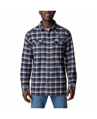 Men's Columbia Navy Dallas Cowboys Flare Gun Flannel Button-Up Shirt