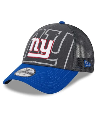 Preschool Boys and Girls New Era Graphite, Royal New York Giants Reflect 9FORTY Adjustable Hat