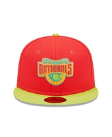 Men's New Era Red, Neon Green Washington Nationals 2008 Inaugural Season Lava Highlighter Combo 59FIFTY Fitted Hat