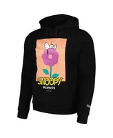 Men's Freeze Max Black Peanuts Snoopy Flower Pullover Hoodie