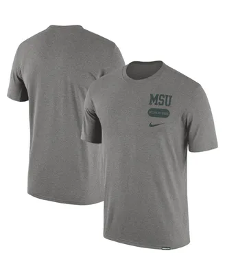 Men's Nike Heather Gray Michigan State Spartans Campus Letterman Tri-Blend T-shirt