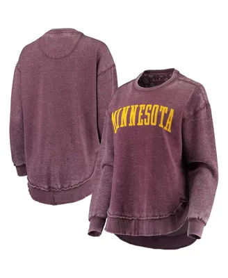 Women's Pressbox Maroon Minnesota Golden Gophers Vintage-Like Wash Pullover Sweatshirt