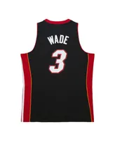 Men's Mitchell & Ness Dwyane Wade Black Miami Heat 2012-13 Hardwood Classics Swingman Jersey