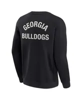 Men's and Women's Fanatics Signature Black Georgia Bulldogs Super Soft Pullover Crew Sweatshirt