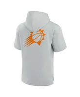 Men's and Women's Fanatics Signature Gray Phoenix Suns Super Soft Fleece Short Sleeve Pullover Hoodie