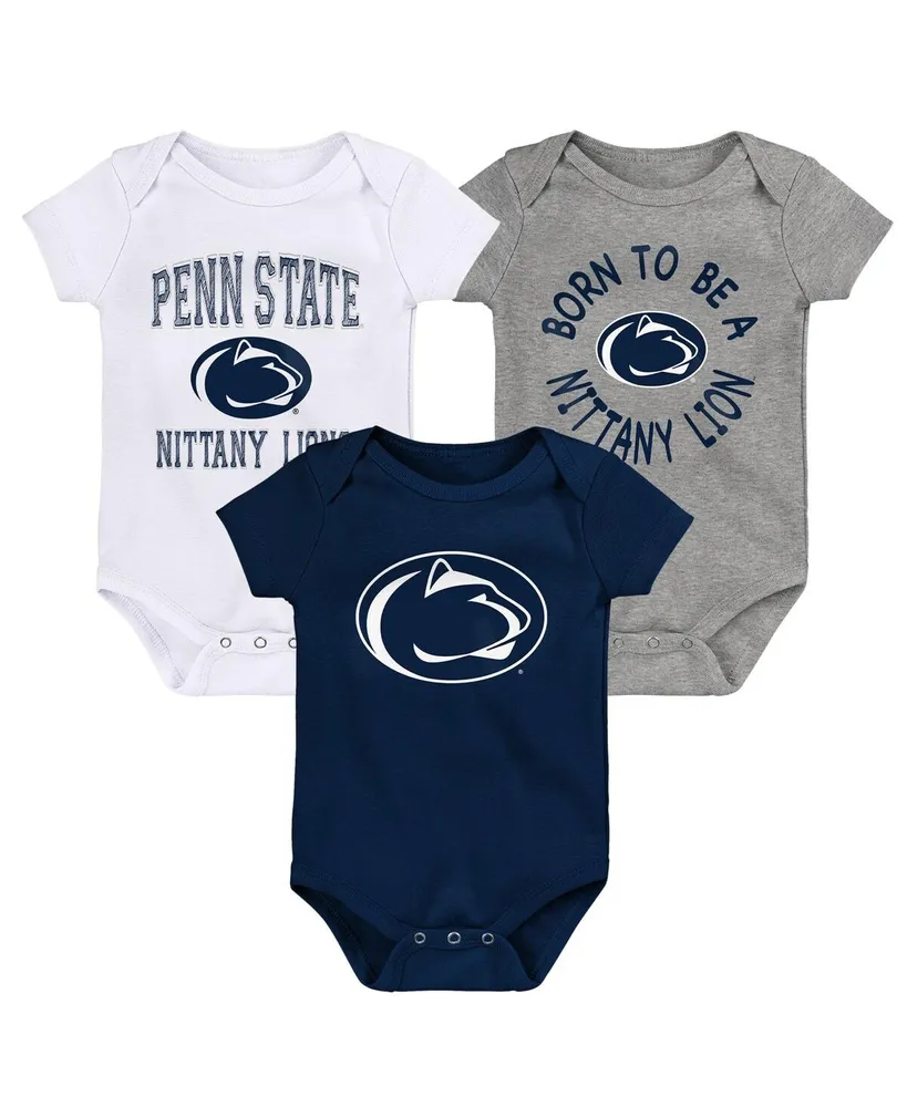 Newborn & Infant Navy/White/Heather Gray New York Yankees Biggest Little Fan 3-Pack Bodysuit Set