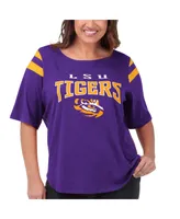 Women's G-iii 4Her by Carl Banks Purple Lsu Tigers Plus Linebacker Half-Sleeve T-shirt