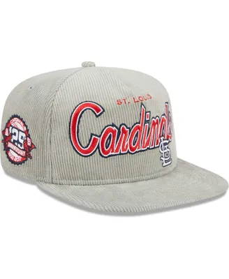 Men's New Era Gray St. Louis Cardinals Corduroy Golfer Adjustable Hat