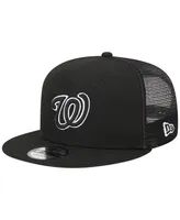 Men's New Era Black Washington Nationals Trucker 9FIFTY Snapback Hat