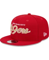 Men's New Era Scarlet San Francisco 49ers Main Script 9FIFTY Snapback Hat