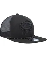 Men's New Era Black Green Bay Packers Illumination Golfer Snapback Trucker Hat