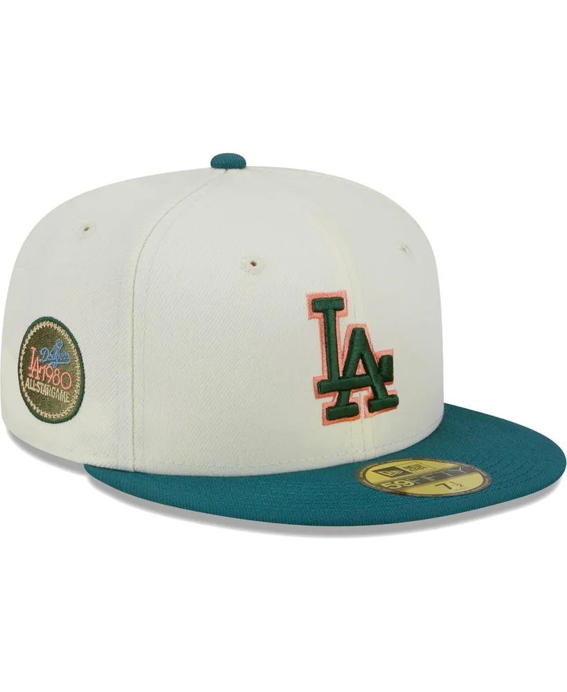 Men's New Era Cream Los Angeles Dodgers Chrome Evergreen 59FIFTY Fitted Hat