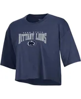 Women's Champion Heather Navy Penn State Nittany Lions Boyfriend Cropped T-shirt