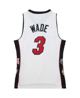 Men's and Women's Mitchell & Ness Dwyane Wade White Miami Heat Hall of Fame Class 2023 Throwback Swingman Jersey