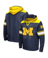 Men's Colosseum Navy Michigan Wolverines Big and Tall Hockey Lace-Up Pullover Hoodie