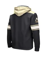 Men's Colosseum Black Purdue Boilermakers Big and Tall Hockey Lace-Up Pullover Hoodie