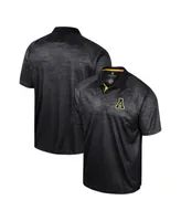 Men's Colosseum Black Appalachian State Mountaineers Honeycomb Raglan Polo Shirt